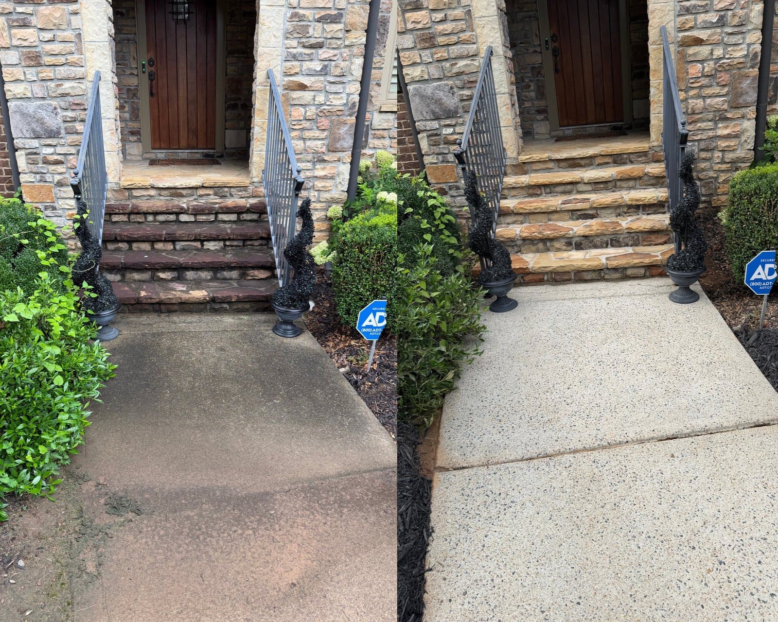 Before and after pressure washing by KM Property Restorations in metro Atlanta