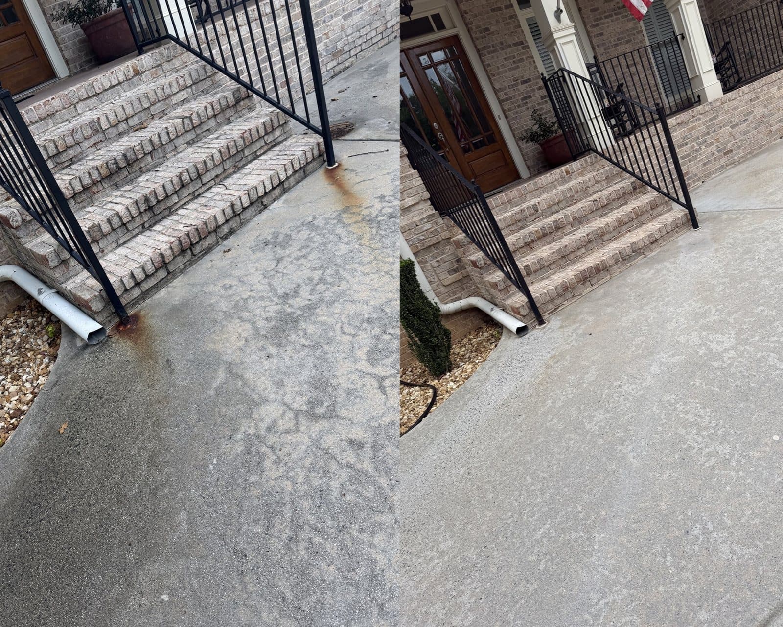 Before and after pressure washing by KM Property Restorations in metro Atlanta