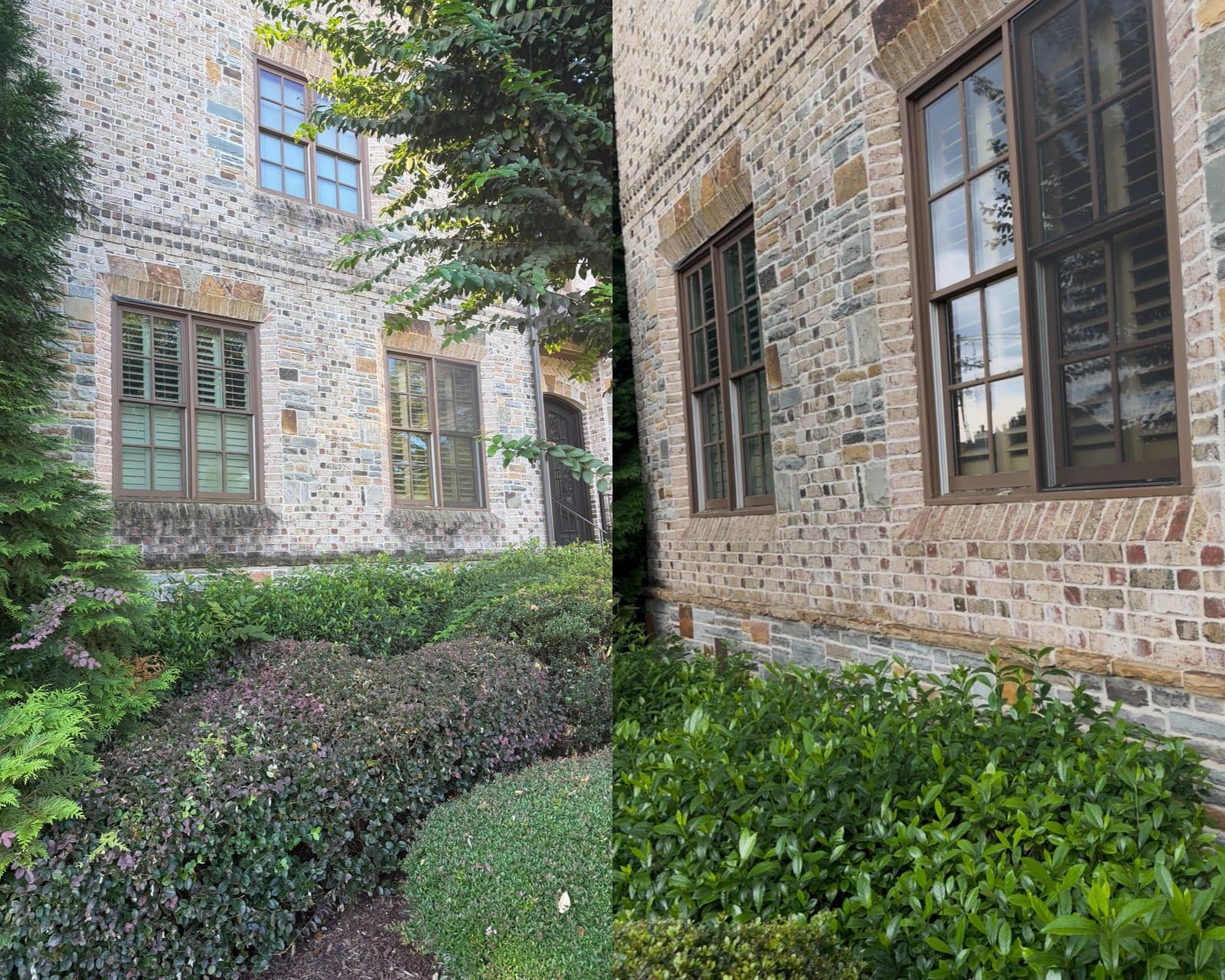 Before and after pressure washing by KM Property Restorations in metro Atlanta