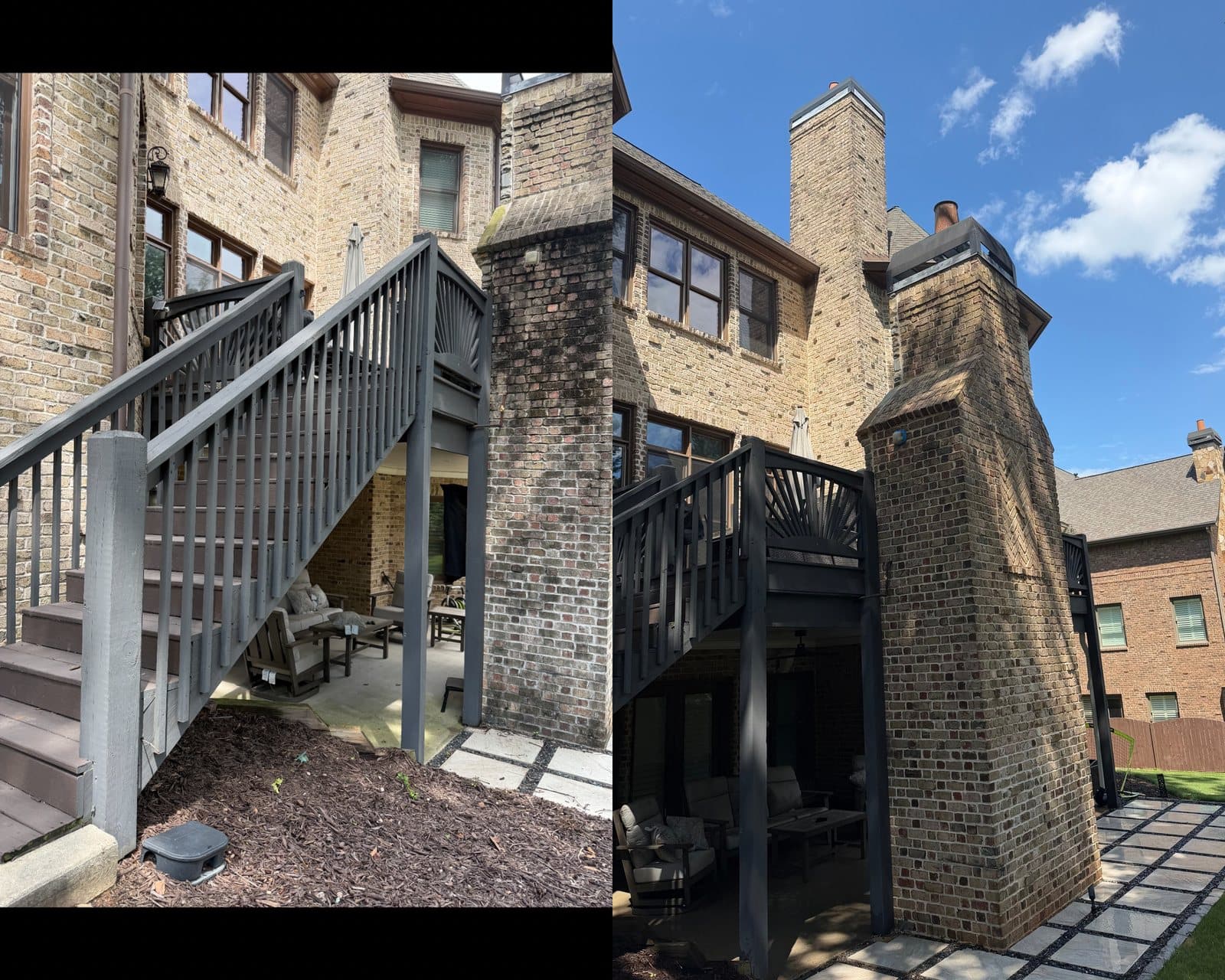 Before and after pressure washing by KM Property Restorations in metro Atlanta