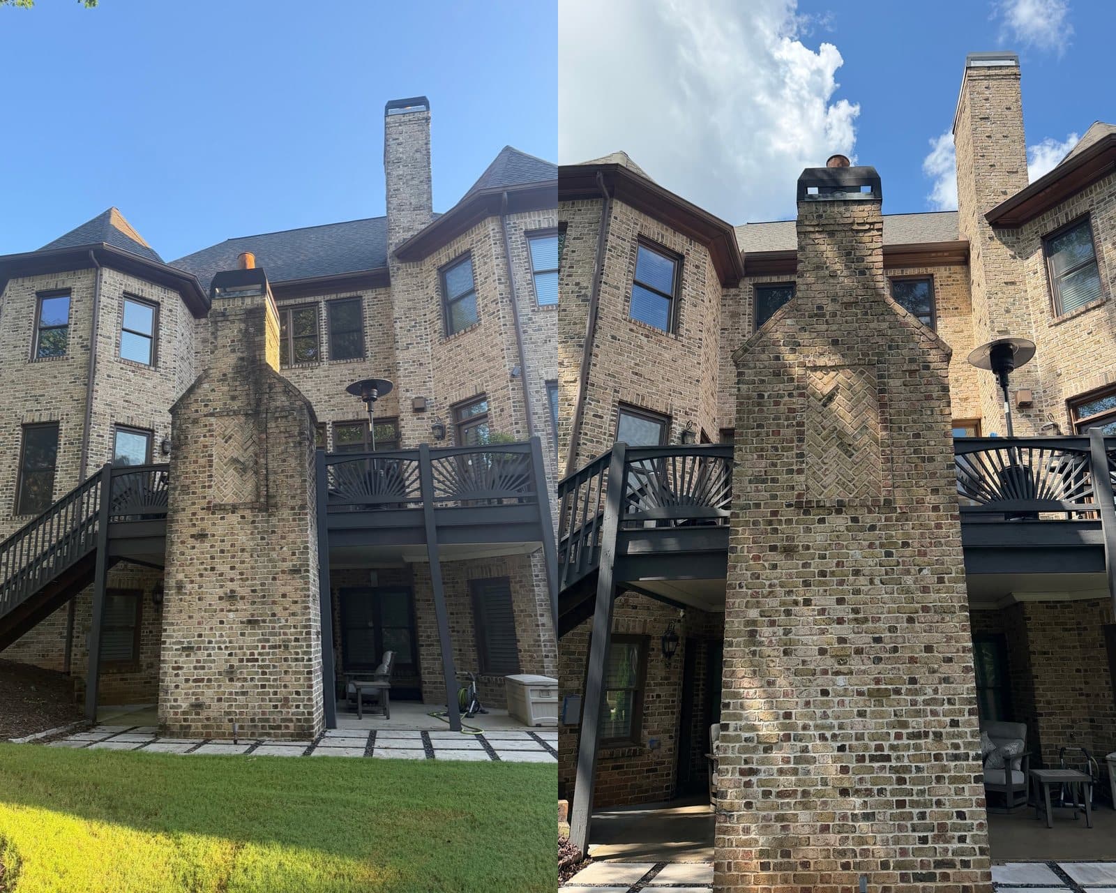 Before and after pressure washing by KM Property Restorations in metro Atlanta