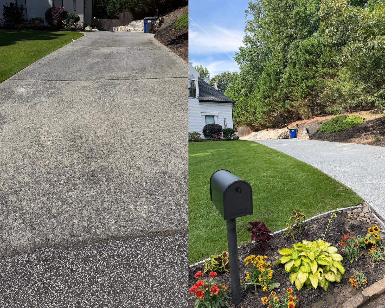 Before and after pressure washing by KM Property Restorations in metro Atlanta