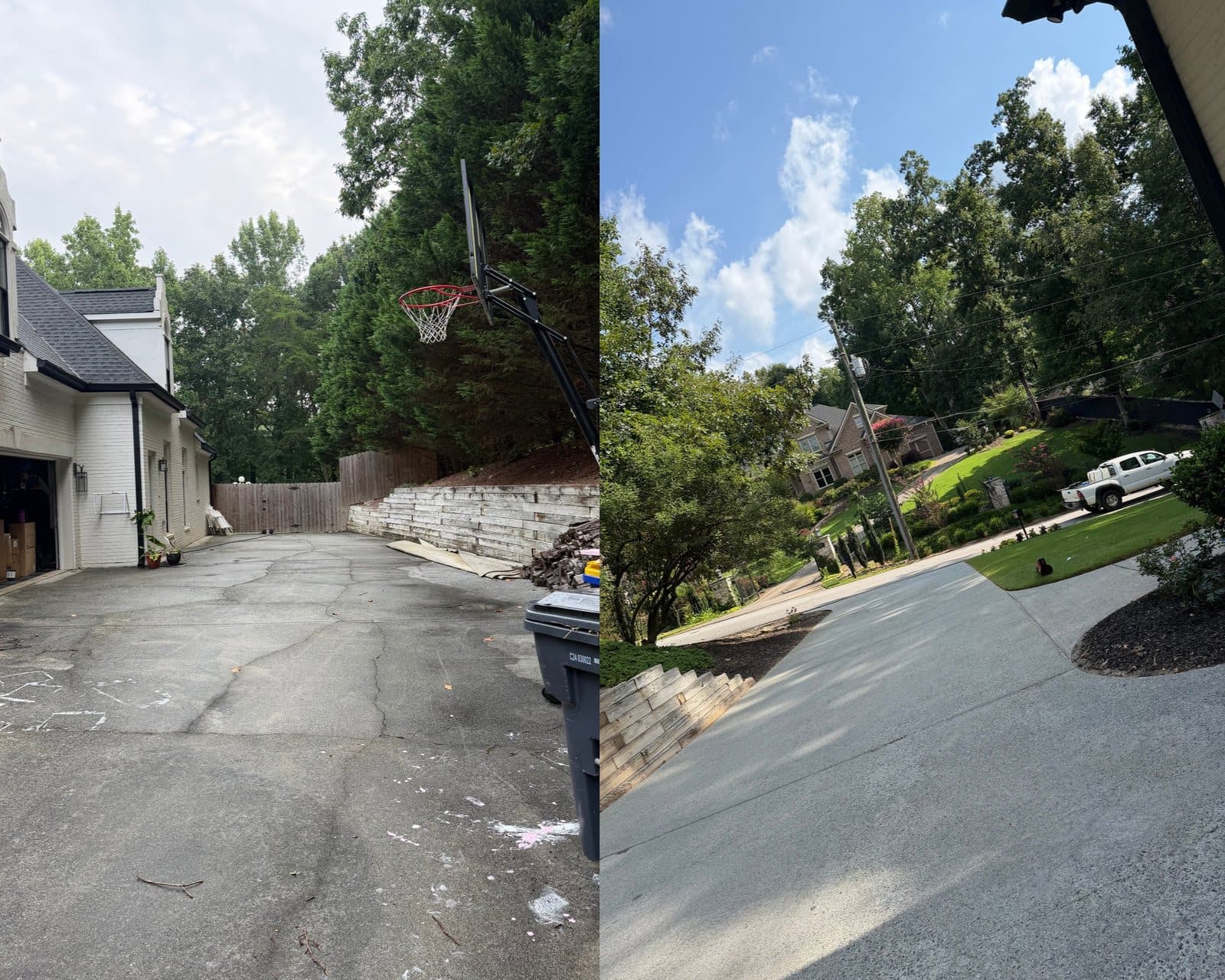Before and after pressure washing by KM Property Restorations in metro Atlanta