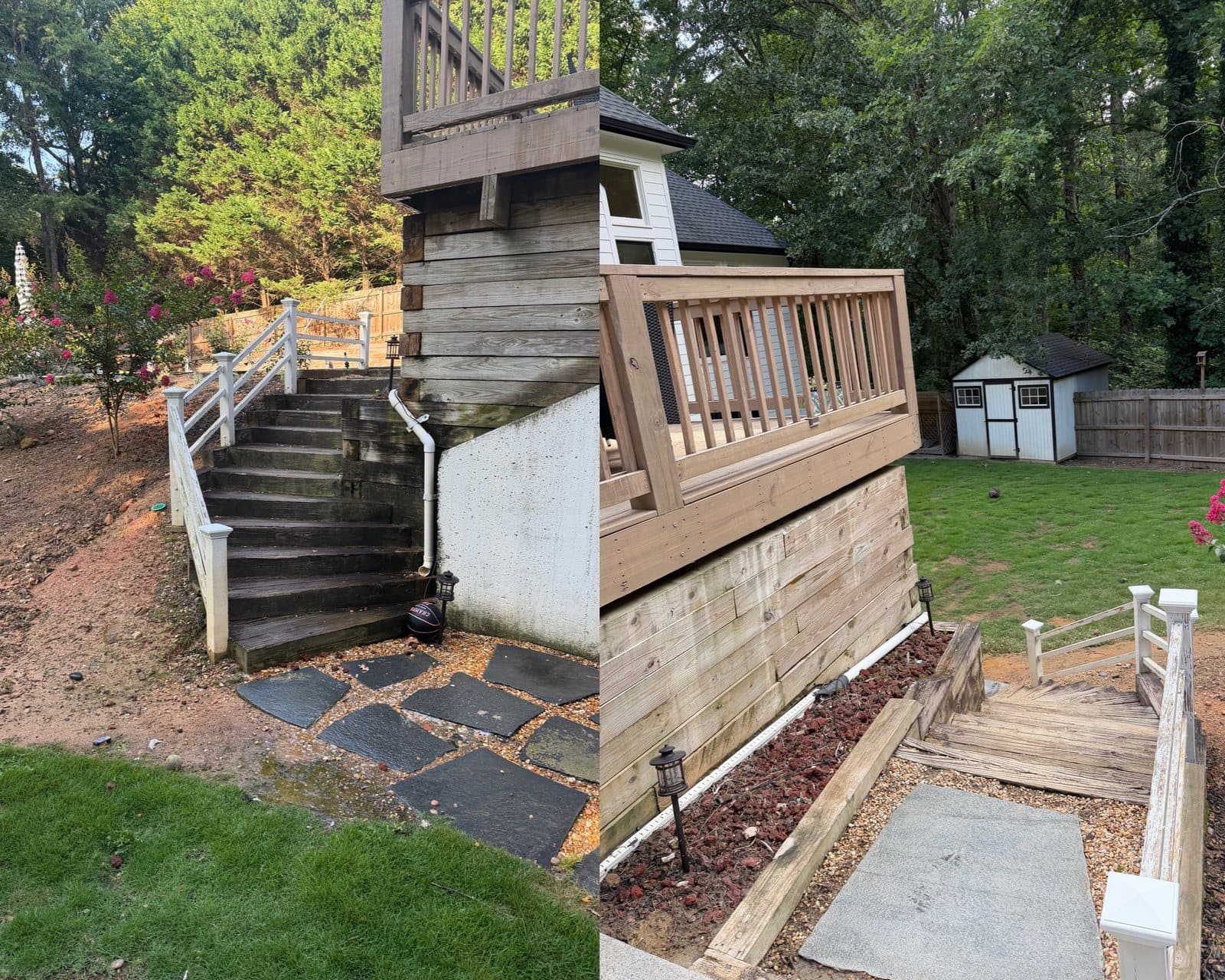 Before and after pressure washing by KM Property Restorations in metro Atlanta