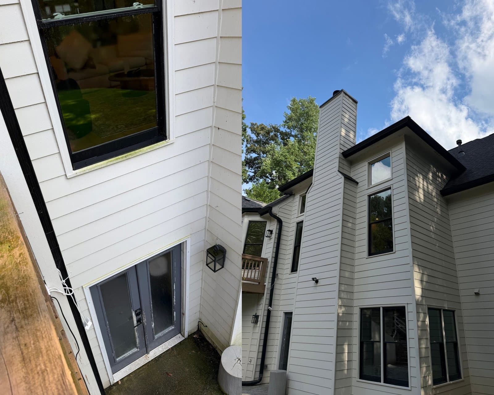 Before and after pressure washing by KM Property Restorations in metro Atlanta