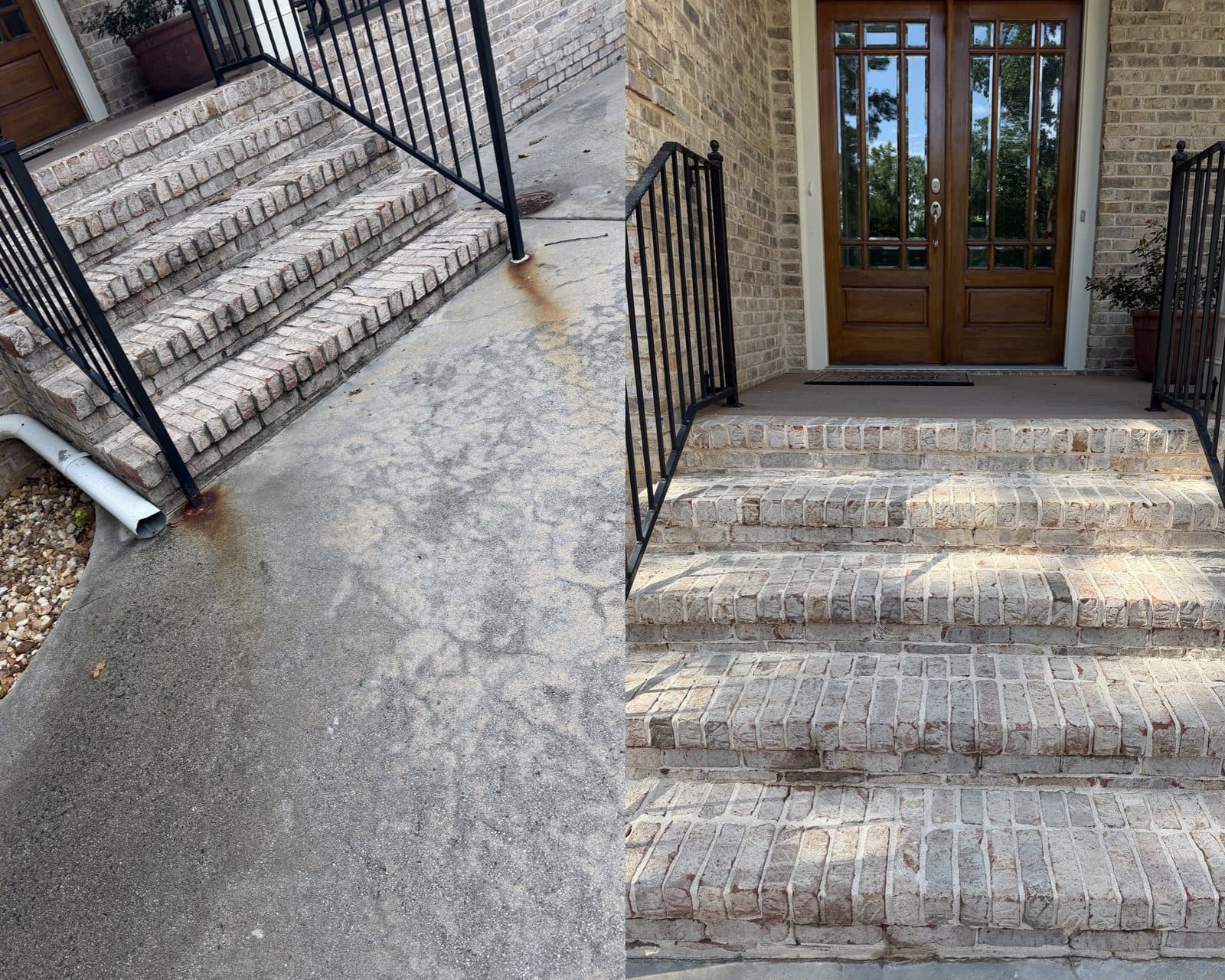 Before and after pressure washing by KM Property Restorations in metro Atlanta