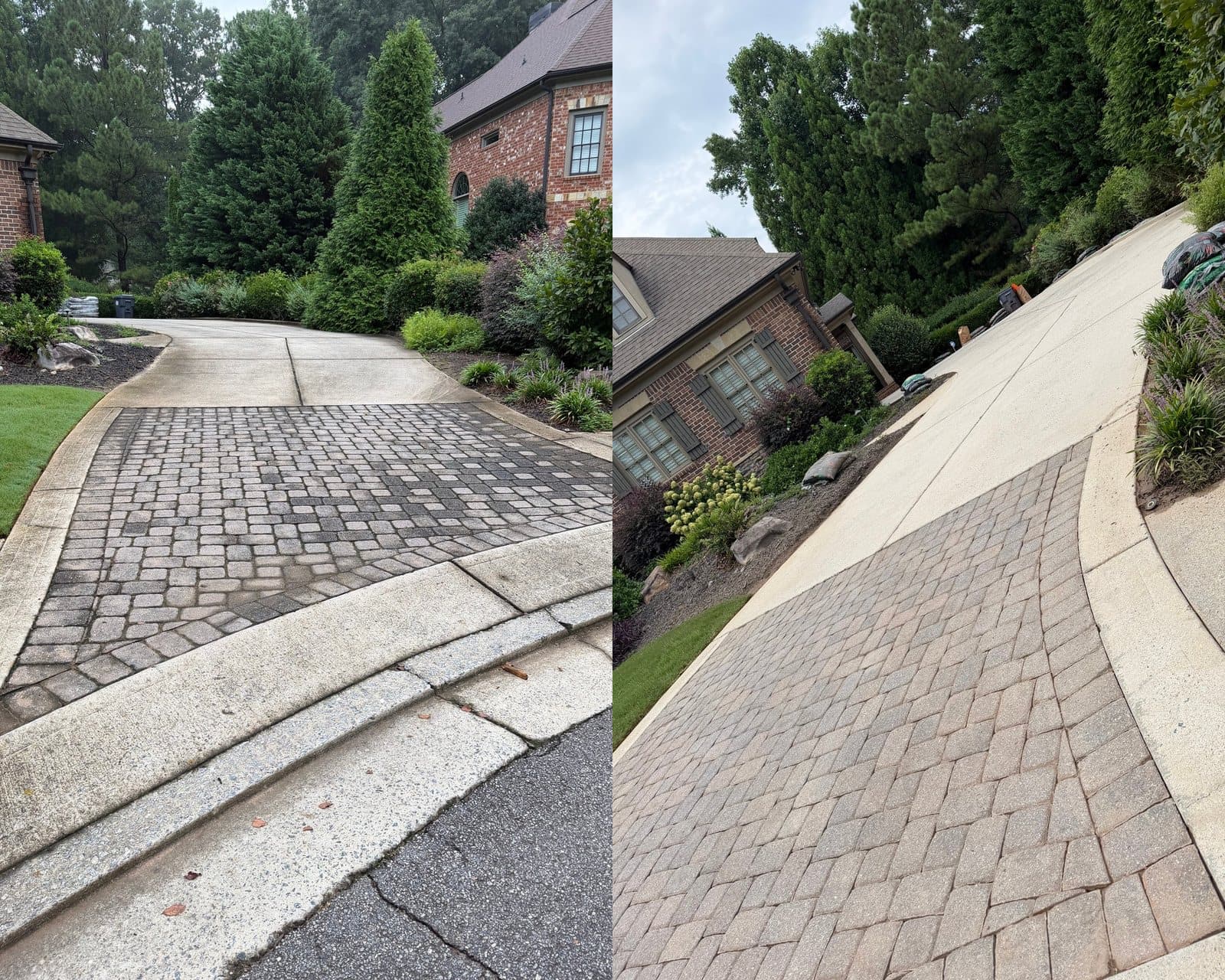 Before and after pressure washing by KM Property Restorations in metro Atlanta