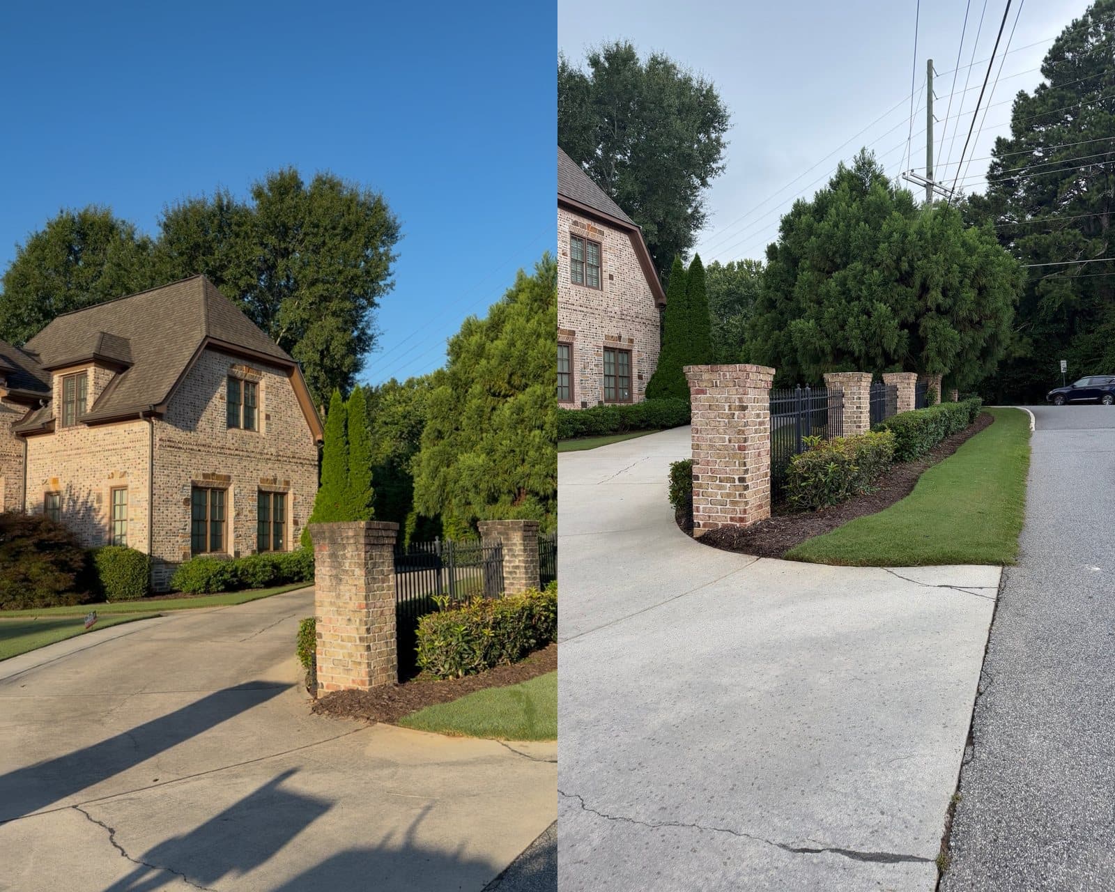 Before and after pressure washing by KM Property Restorations in metro Atlanta